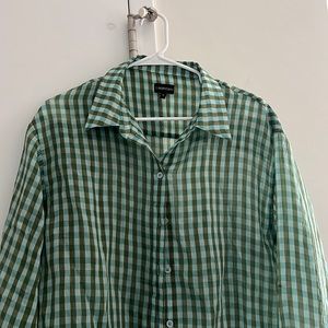 Callipygian Gingham Green Shirt Size M Opening Ceremony